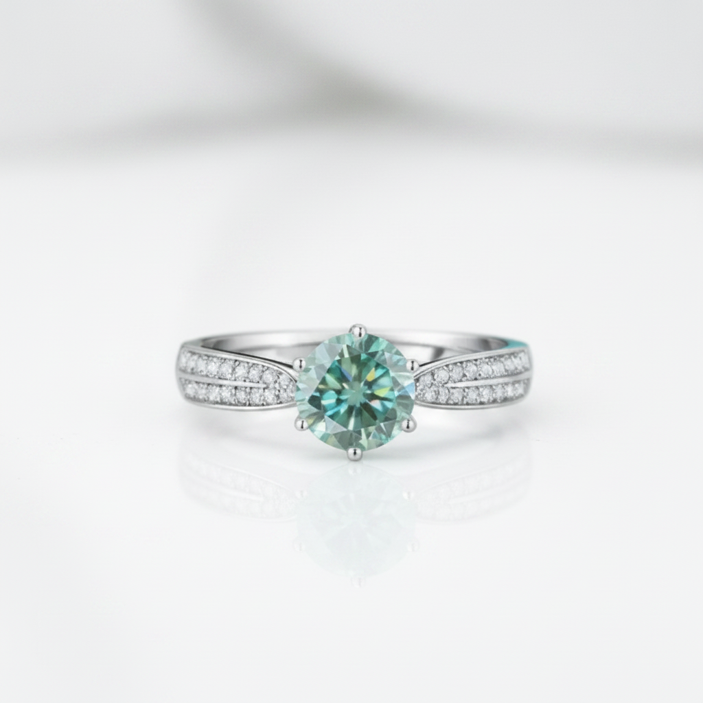 1.00 ct Green Diamond Option Engagement Ring - Evani Naomi Jewelry