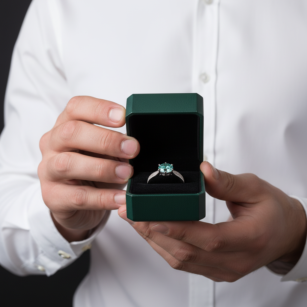 1.00 ct Green Diamond Option Engagement Ring - Evani Naomi Jewelry