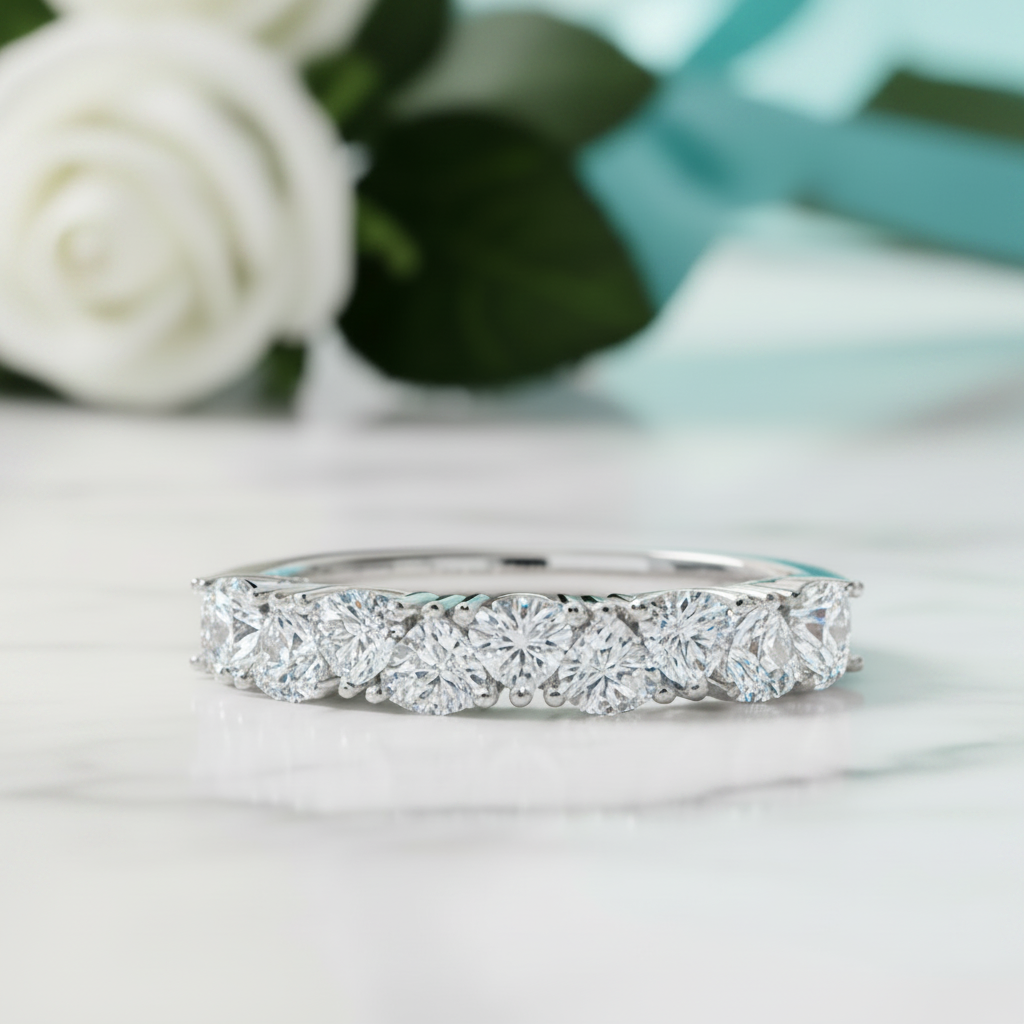 1.00 ct Heart-cut Diamond Option Wedding Band - Evani Naomi Jewelry