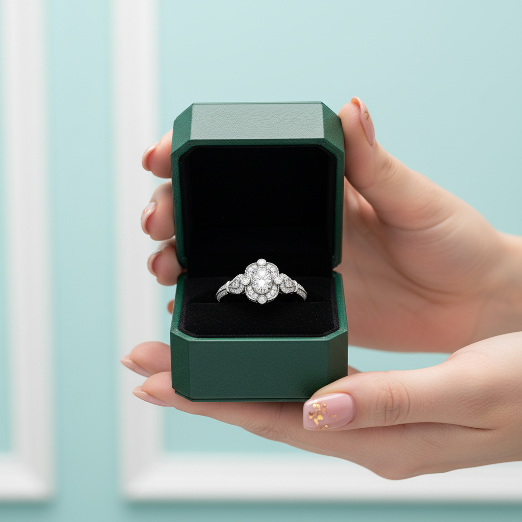 1.00 ct Oval Cut Diamond Option Vintage Style Engagement Ring - Evani Naomi Jewelry