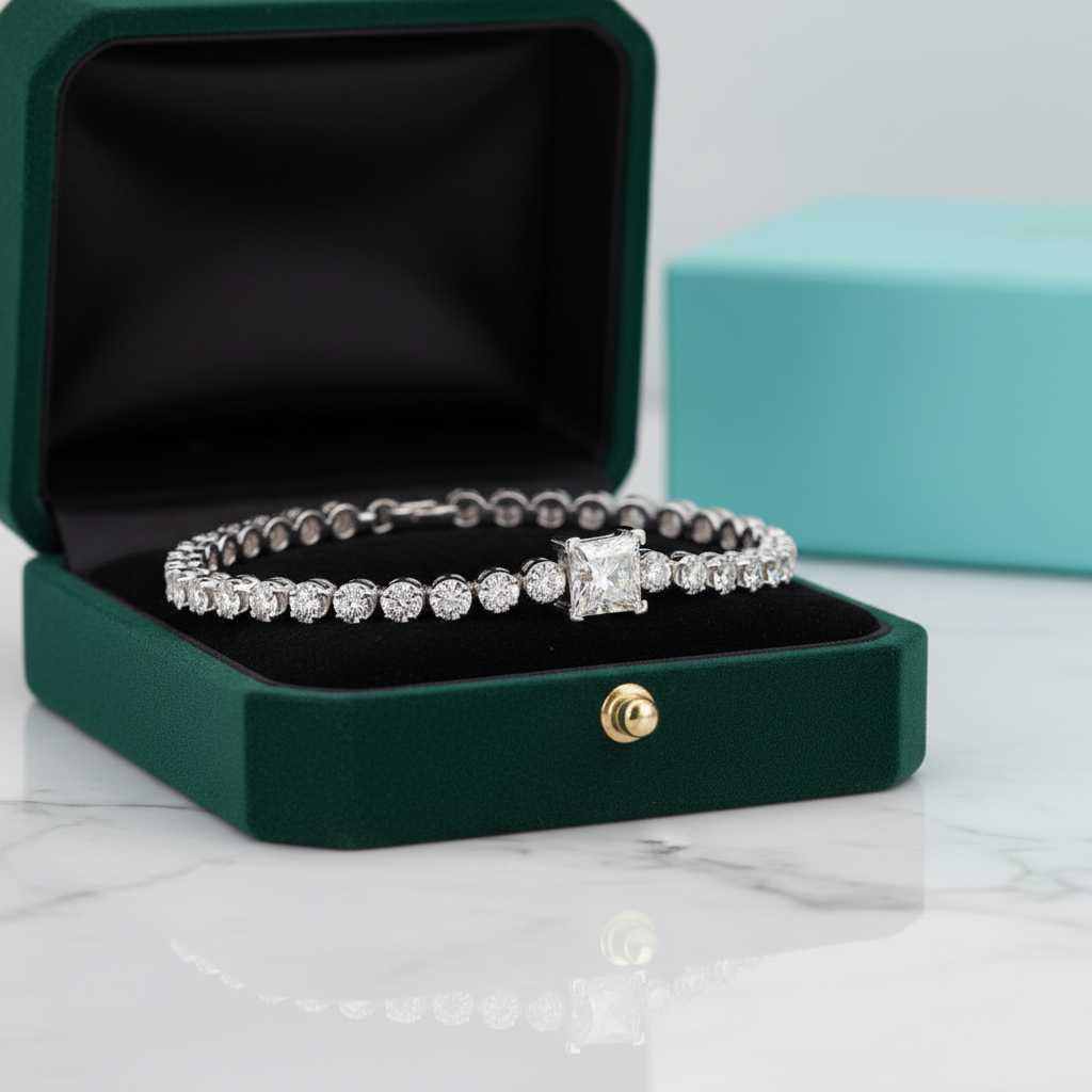 1.00 ct Princess-cut Diamond Option Bracelet - Evani Naomi Jewelry