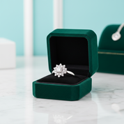 1.00 ct Round Brilliant Cut Diamond Option Flower Engagement Ring - Evani Naomi Jewelry