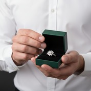 1.00 ct Round Brilliant Cut Diamond Option Flower Engagement Ring - Evani Naomi Jewelry