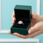 1.00 ct Round Brilliant Cut Diamond Option Flower Engagement Ring - Evani Naomi Jewelry