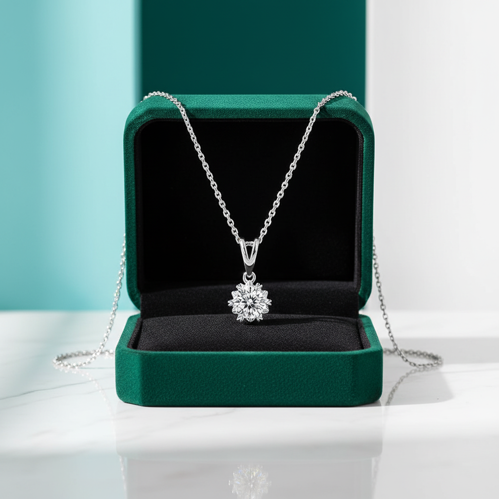 1.00 ct Round Diamond Option Snowflake Jewelry Set