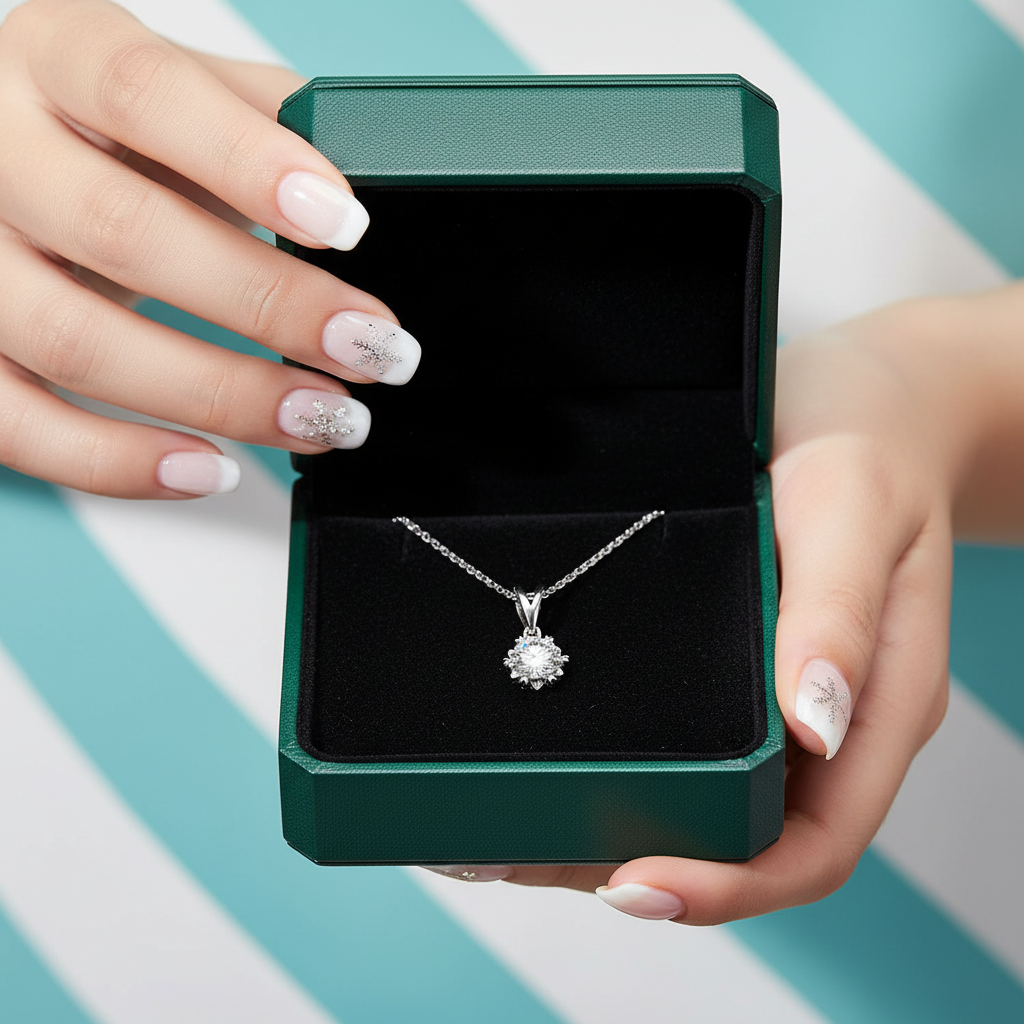 1.00 ct Round Diamond Option Snowflake Jewelry Set
