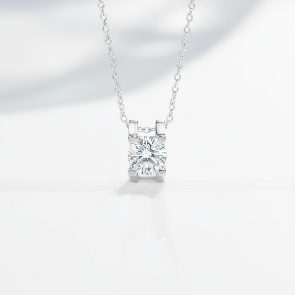 1.00 ct Round-cut 6.5mm Diamond OptionNecklace