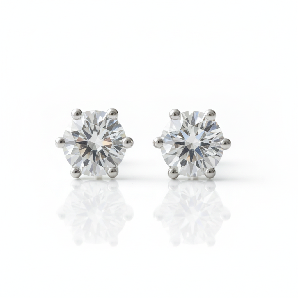 1.00 ct Round-cut Diamond Option Stud Earrings - Evani Naomi Jewelry