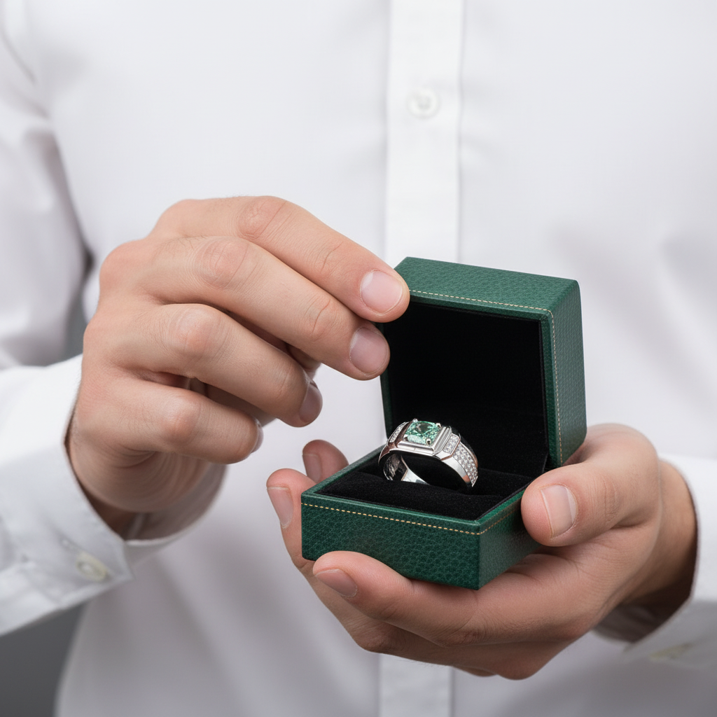 1.00 ct. Green Diamond OptionMen's Cluster Ring - Evani Naomi Jewelry