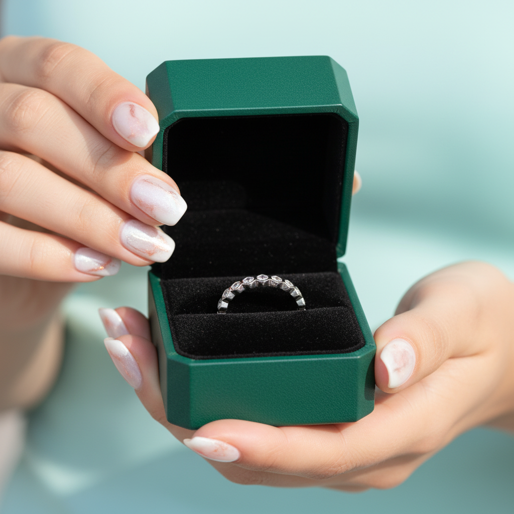 1.0ct Diamond Option Honeycomb Shaped Platinum Wedding Band - Evani Naomi Jewelry