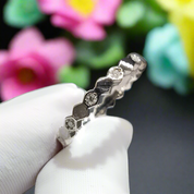 1.0ct Diamond Honeycomb Shaped Platinum Wedding Band-Evani Naomi Jewelry