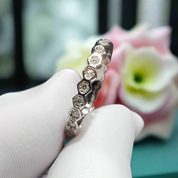 1.0ct Diamond Honeycomb Shaped Platinum Wedding Band-Evani Naomi Jewelry