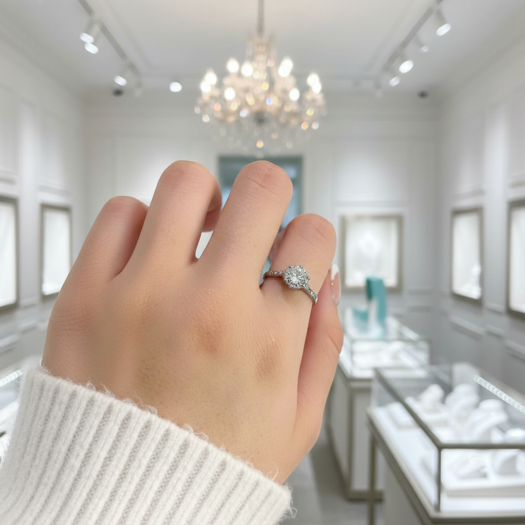 1.0ct Diamond Love Crown Platinum Engagement Ring-Evani Jewelry