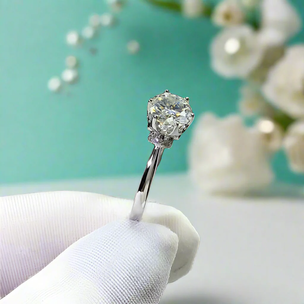 1.0ct Diamond Love Crown Platinum Engagement Ring-Evani Jewelry