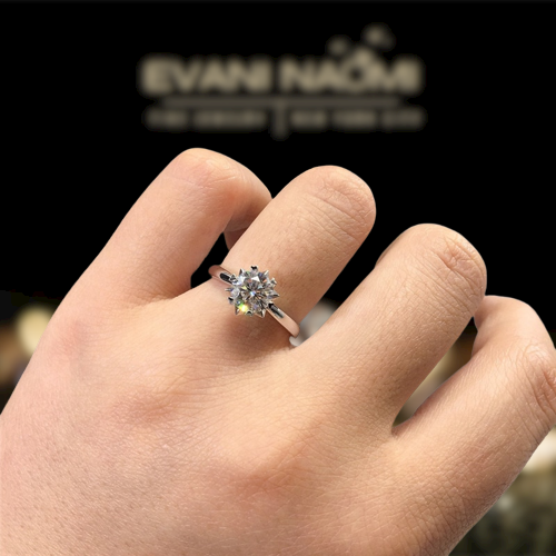 1.0ct Diamond Snowflake White Gold Engagement Ring-Evani Jewelry
