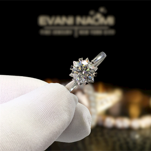 1.0ct Diamond Snowflake White Gold Engagement Ring-Evani Jewelry