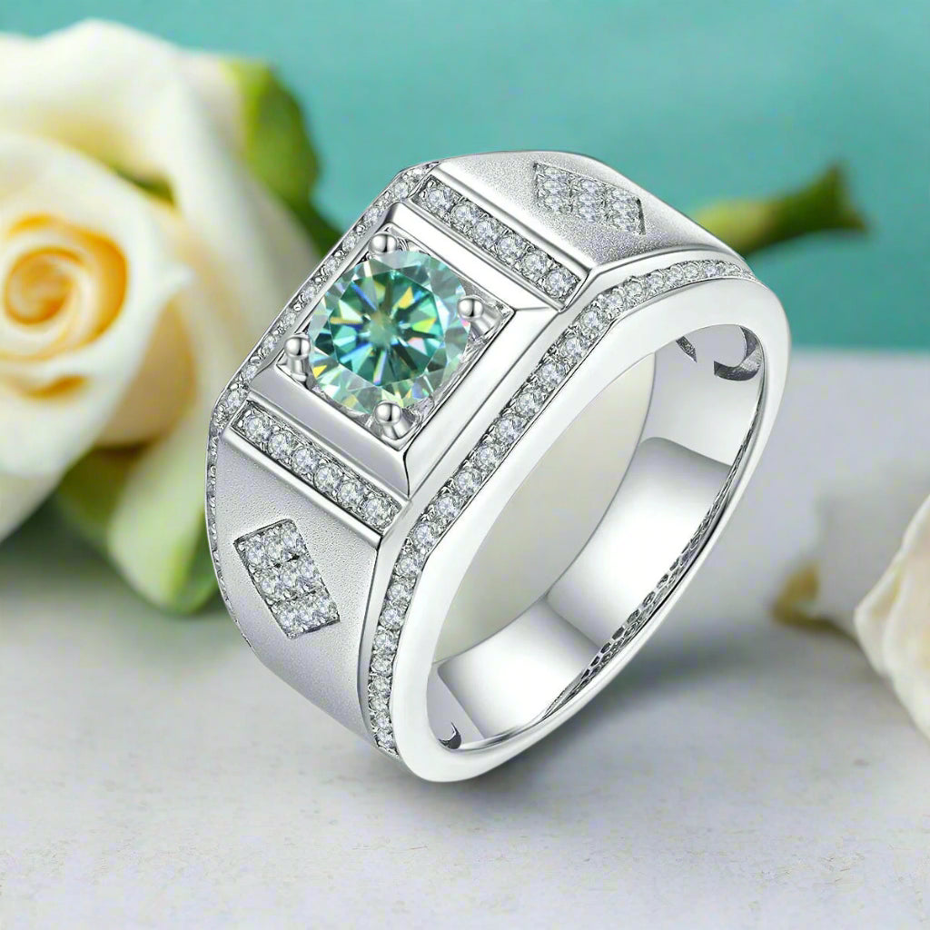 1.0ct Diamond in Channel Setting White Gold Men's Ring-Evani Jewelry