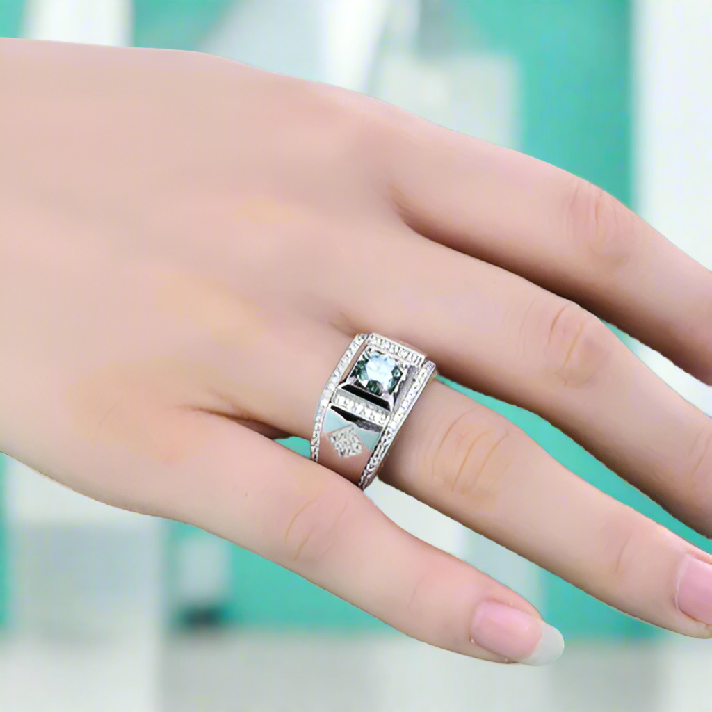 1.0ct Diamond in Channel Setting White Gold Men's Ring-Evani Naomi Jewelry
