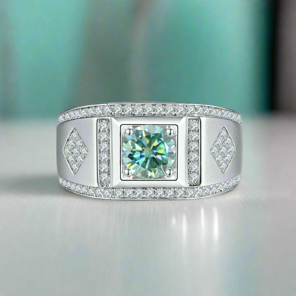 1.0ct Diamond in Channel Setting White Gold Men's Ring-Evani Naomi Jewelry