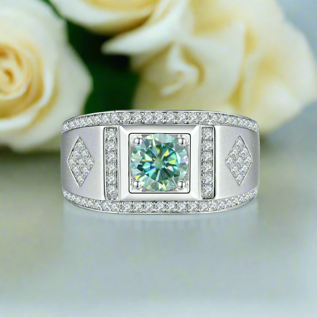 1.0ct Diamond in Channel Setting White Gold Men's Ring-Evani Jewelry