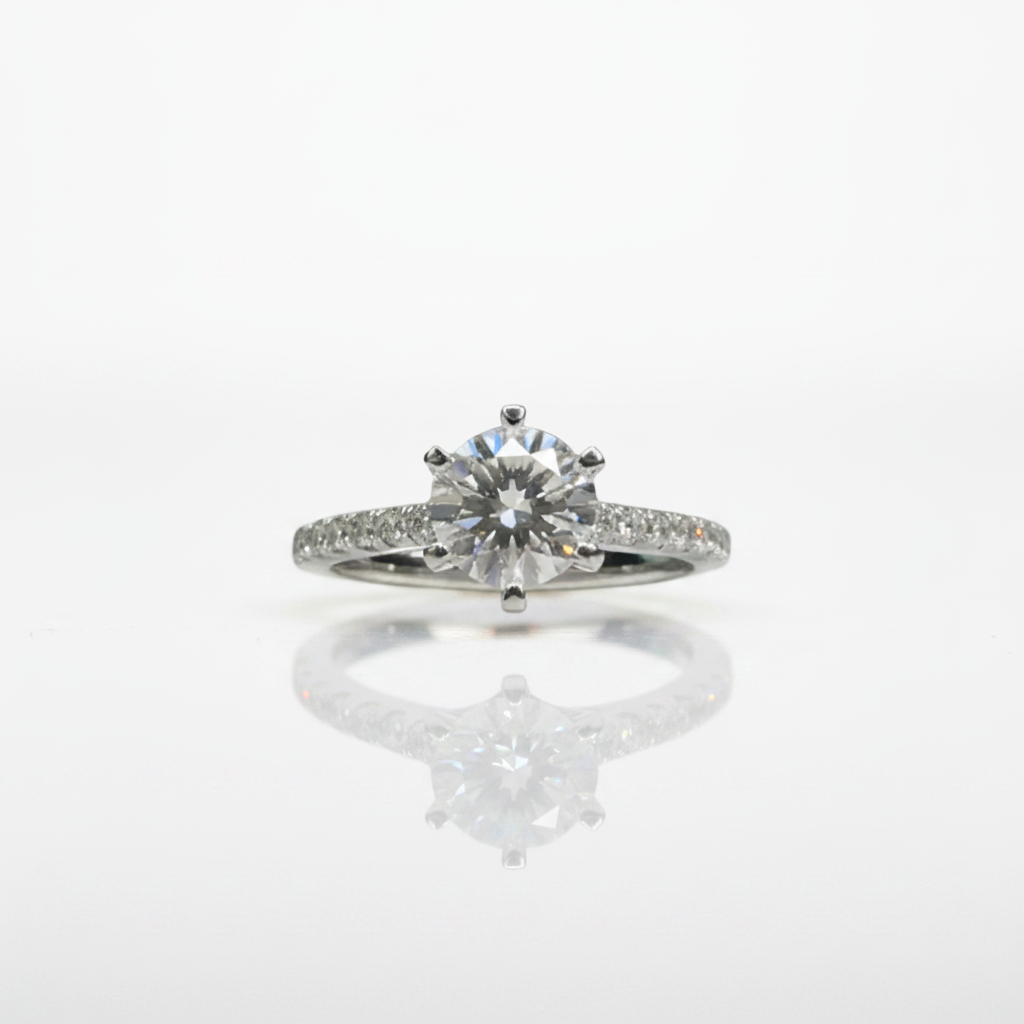 1.0ct Round Cut Diamond OptionWhite Gold Engagement Ring
