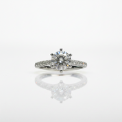 1.0ct Round Cut Diamond OptionWhite Gold Engagement Ring