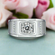 1.0ct Solitaire Diamond White Gold Men's Ring-Evani Naomi Jewelry
