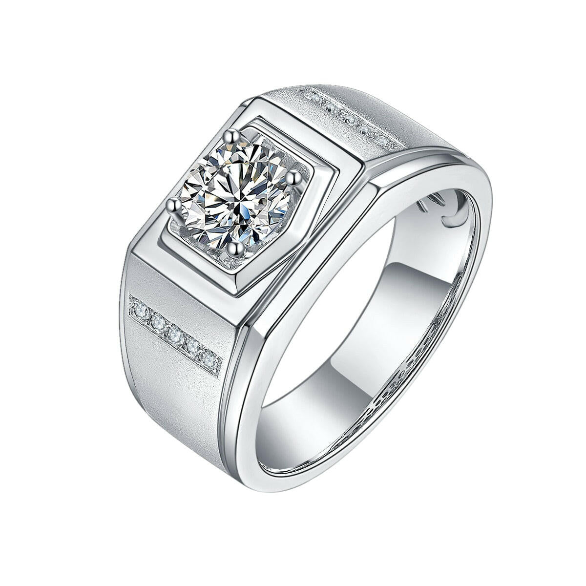1.0ct Solitaire Diamond White Gold Men's Ring-Evani Naomi Jewelry