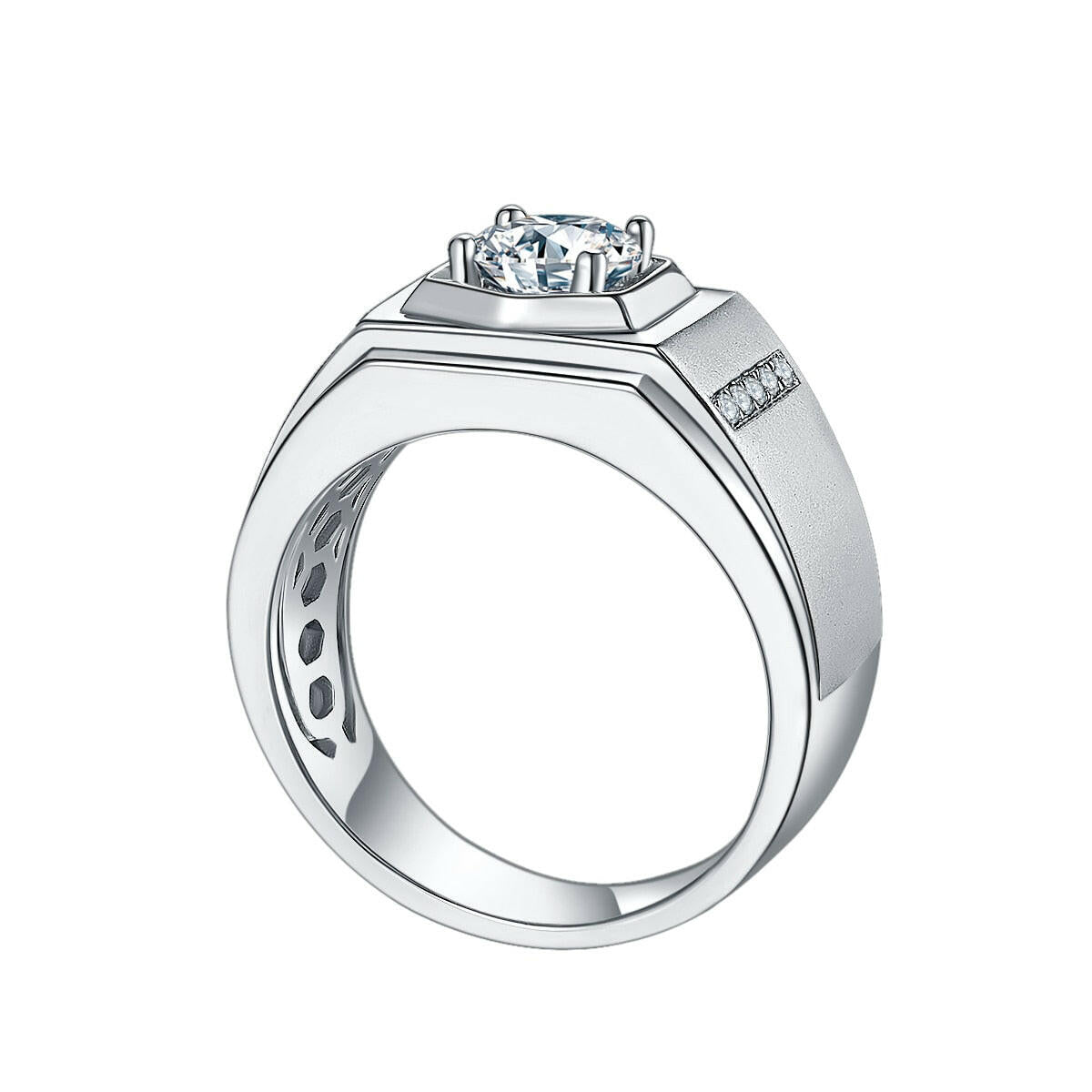 1.0ct Solitaire Diamond White Gold Men's Ring-Evani Jewelry