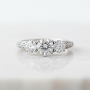 1.1 Cttw Round Cut Diamond Option Engagement Ring