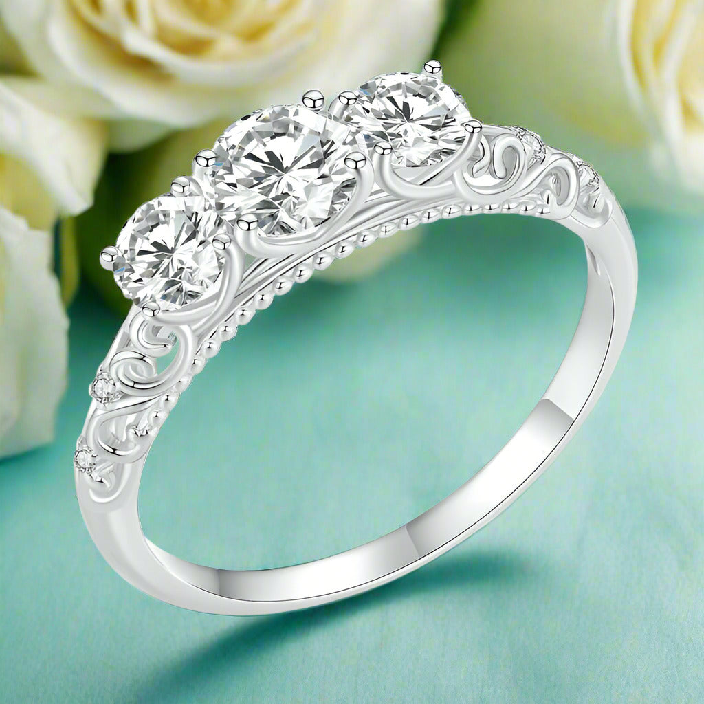 1.1 Cttw Round Cut Diamond Engagement Ring-Evani Naomi Jewelry