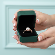 1.2 Ct Round Cut Diamond Option14K Rose Gold Halo Engagement Ring - Evani Naomi Jewelry