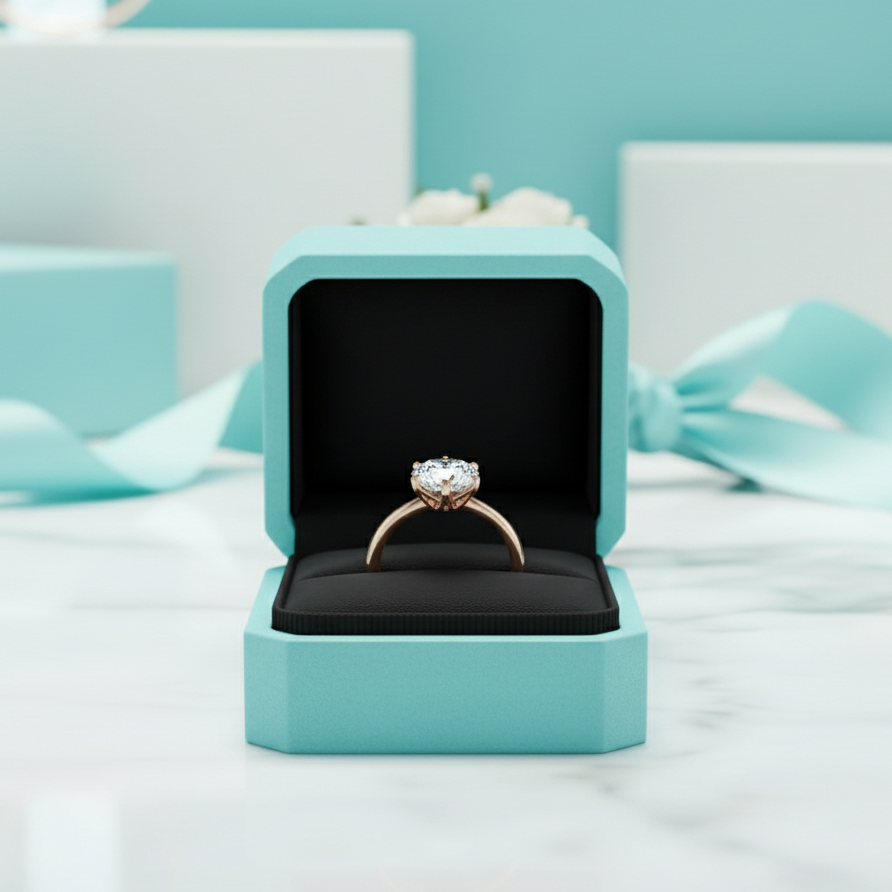 1.2 Ct Round Cut Diamond Birthstone Engagement Ring-Evani Jewelry