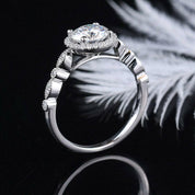 1.2 Ct Round Cut Halo Diamond 14k White Gold Engagement Ring-Evani Naomi Jewelry