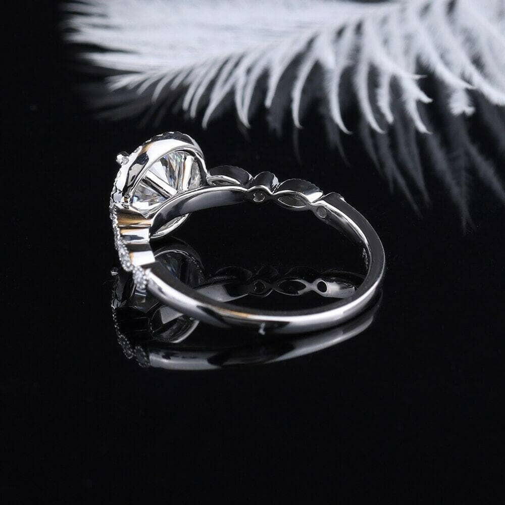 1.2 Ct Round Cut Halo Diamond 14k White Gold Engagement Ring-Evani Naomi Jewelry