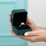 1.2 Ct Round Cut Halo Diamond Option14k White Gold Engagement Ring - Evani Naomi Jewelry