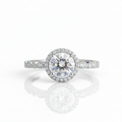 1.2 Ct Round Cut Halo Diamond Option14k White Gold Engagement Ring - Evani Naomi Jewelry