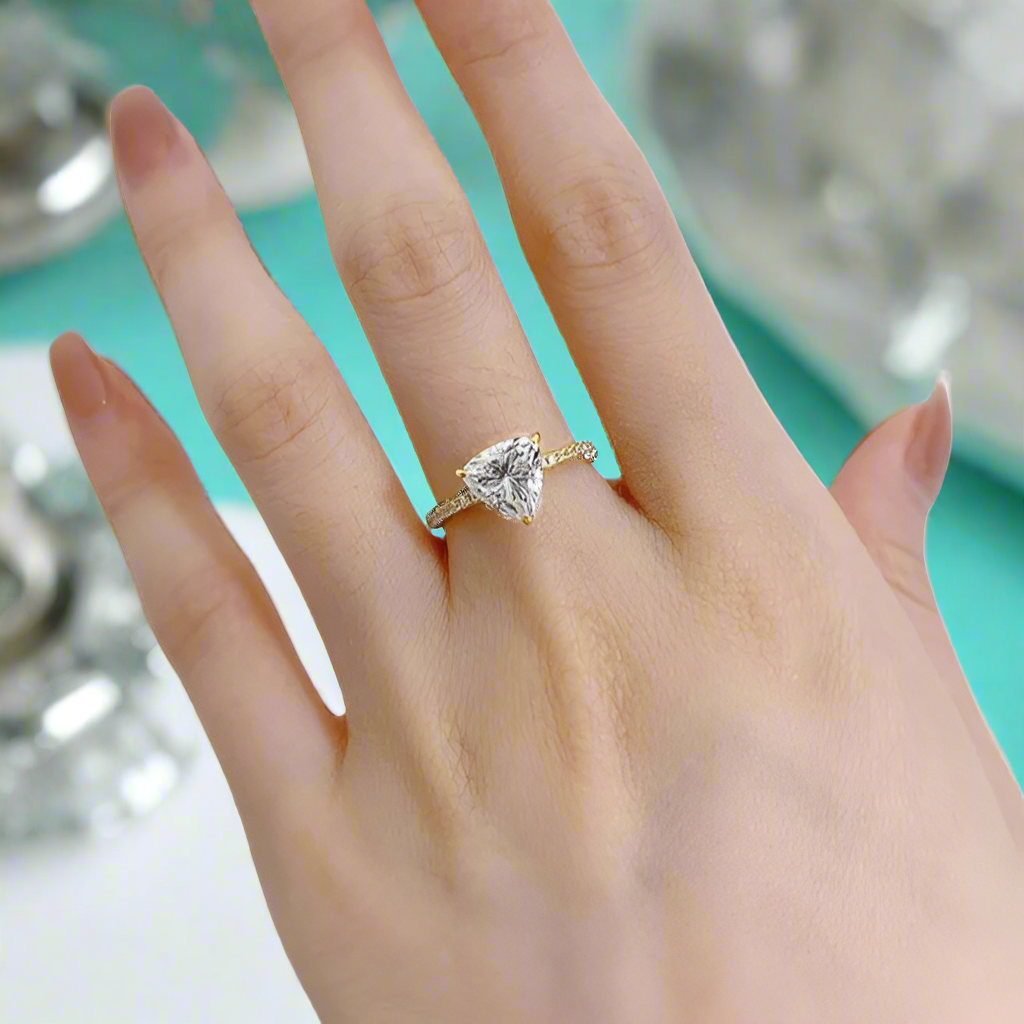 1.2 Ct Trillion Cut Diamond Engagement Ring-Evani Naomi Jewelry