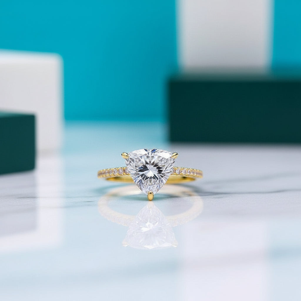 1.2 Ct Trillion Cut Diamond Engagement Ring-Evani Jewelry
