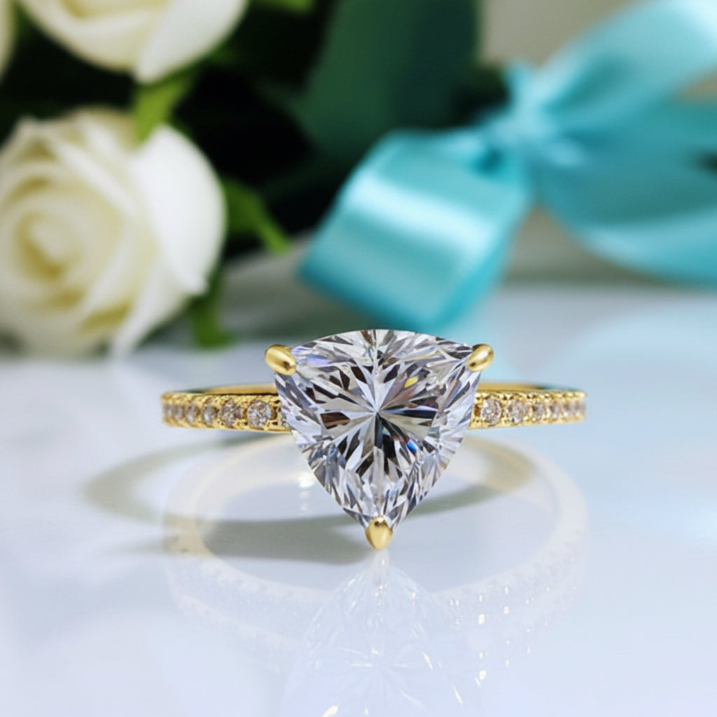 1.2 Ct Trillion Cut Diamond Engagement Ring-Evani Jewelry