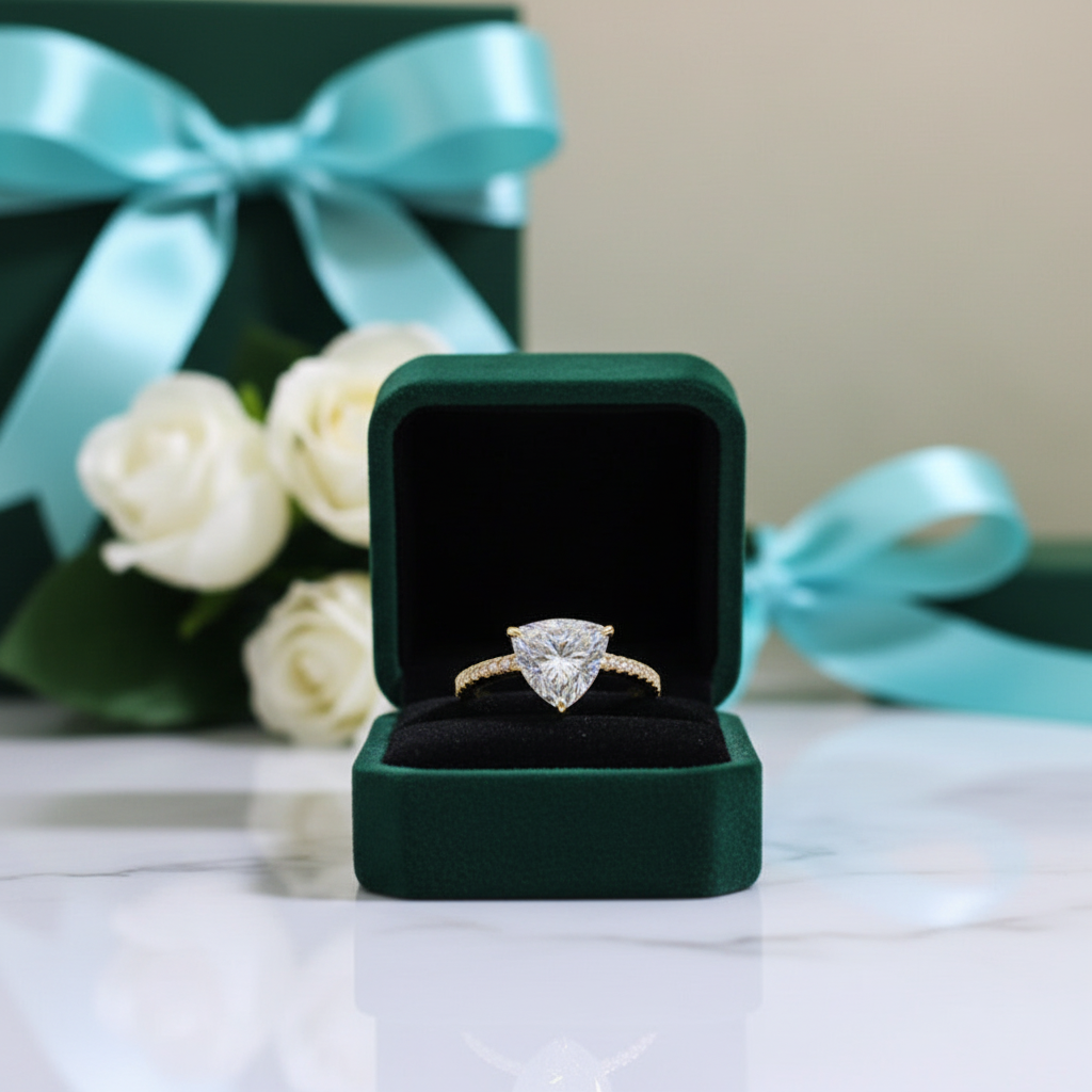 1.2 Ct Trillion Cut Diamond Option Engagement Ring - Evani Naomi Jewelry
