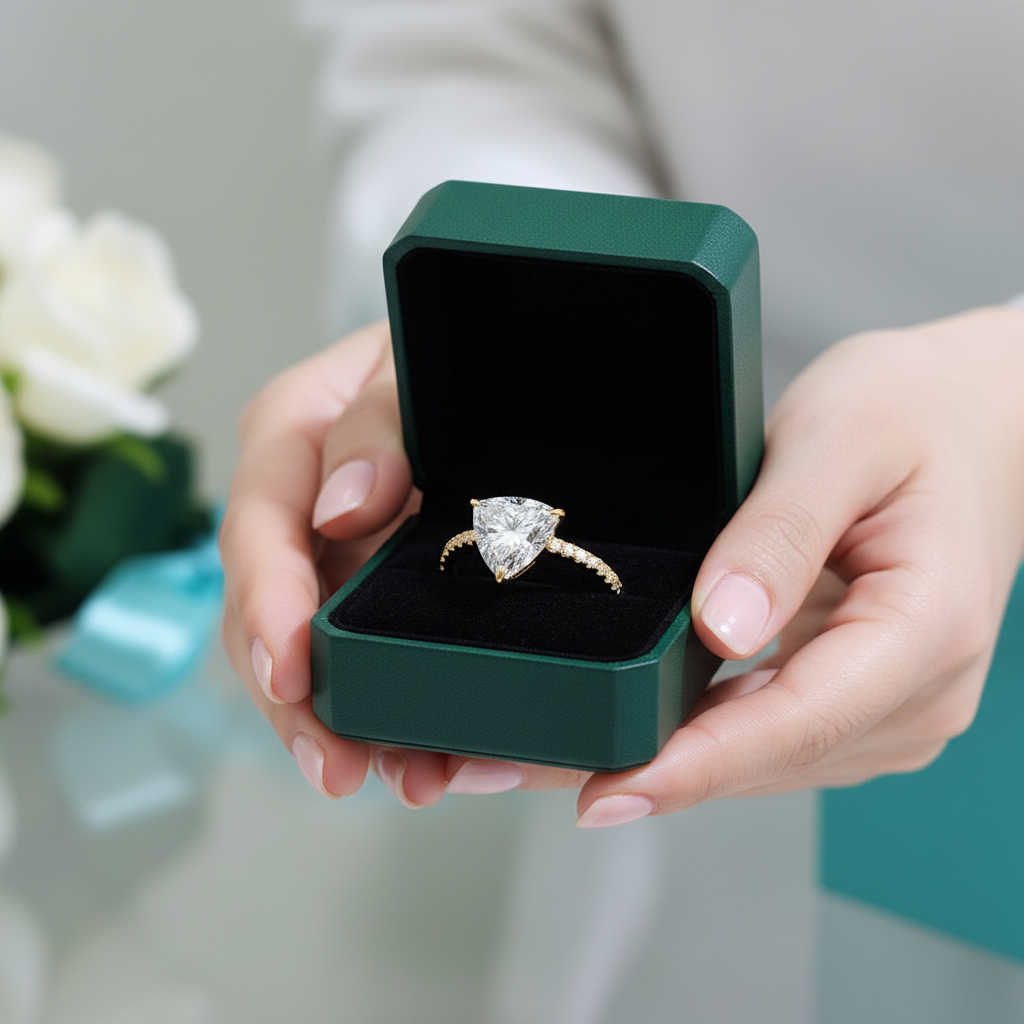 1.2 Ct Trillion Cut Diamond Option Engagement Ring - Evani Naomi Jewelry