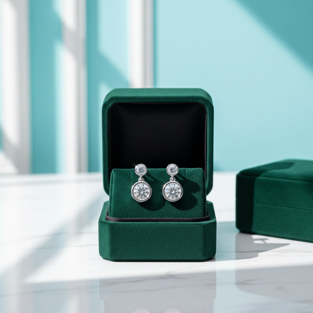 1.2 Cttw Round Diamond Classic Drop Earrings-Evani Jewelry