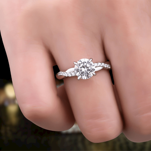 1.25 Ct Round Cut White Gold Engagement Ring-Evani Naomi Jewelry