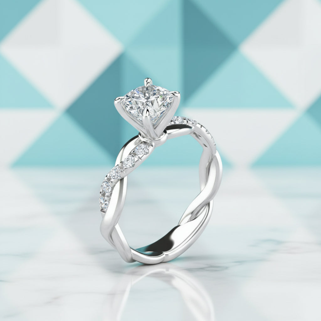 1.25 Ct Round Cut White Gold Diamond Engagement Ring-Evani Jewelry