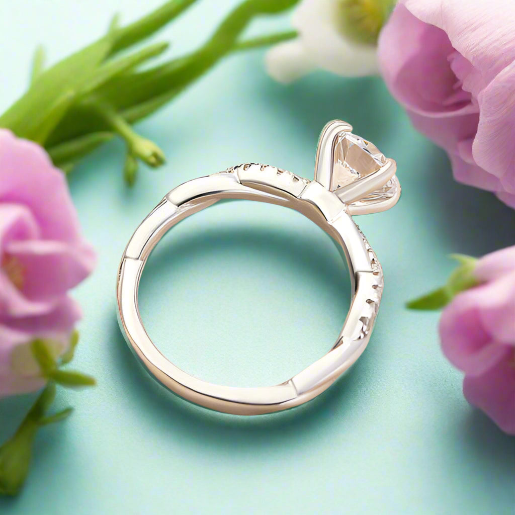 1.25 Ct Round Cut White Gold Engagement Ring-Evani Naomi Jewelry