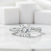 1.25 Ct Round Cut White Gold Diamond Engagement Ring-Evani Jewelry