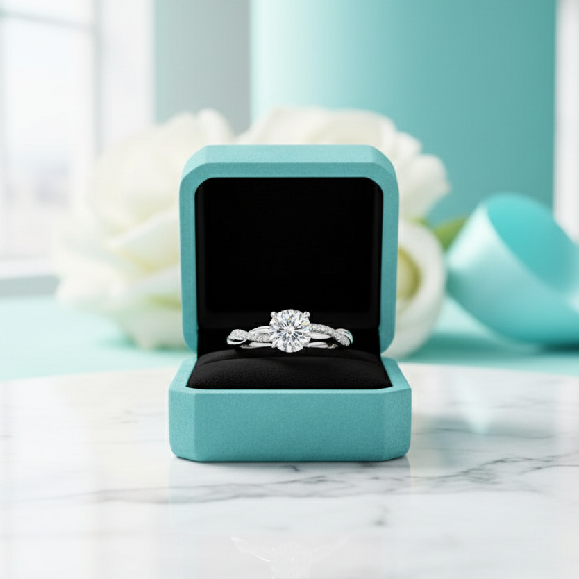 1.25 Ct Round Cut White Gold Diamond Engagement Ring-Evani Jewelry