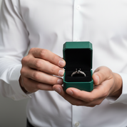 1.28 Ct Round Cut Black Diamond Option Engagement Ring - Evani Naomi Jewelry