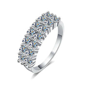 1.4 Ctw Round Diamond Half Eternity Wedding Band-Evani Naomi Jewelry